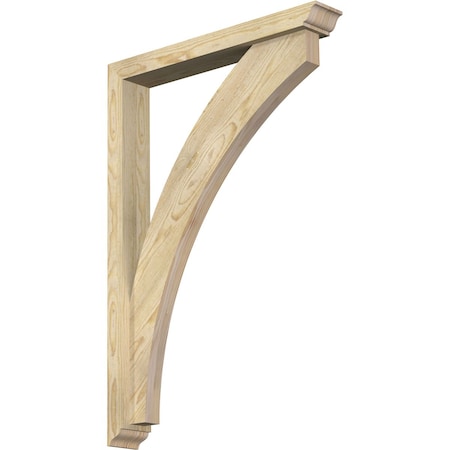 Ekena Millwork Thorton Traditional Rough Sawn Bracket w/ Offset Brace, Douglas Fir, 4"W x 26"D x 38"H BKT0402X26X38THR01RDF